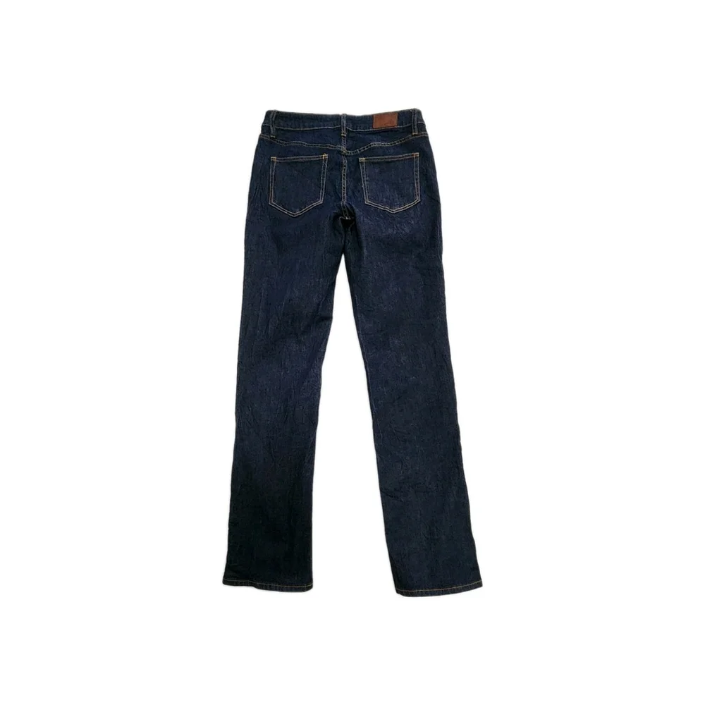 Lands' End Women Dark Denim Mid Rise Straight Jeans Sz 8 - Picture 2 of 14